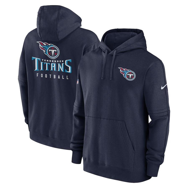 Men's Navy Tennessee Titans Sideline Club Fleece Pullover Hoodie